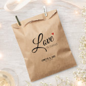 シンプルモダンScript Love is Sweetハート結婚 フェイバーバッグ (クリップ留めされた状態)