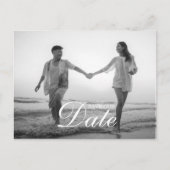 シンプルモダンScript Overlay Photo 案内ポストカード (正面)