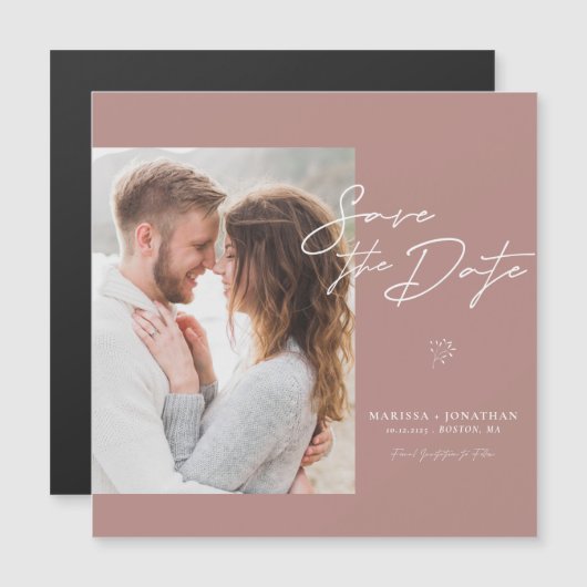 シンプルモダンScript Photo日付の保存 (正面/裏面)