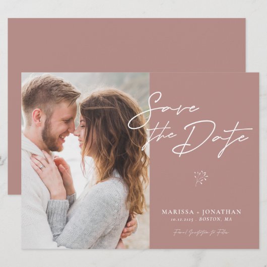 シンプルモダンScript Photo日付の保存 (正面/裏面)