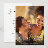 シンプルモダンScript Photo セーブザデート (正面/裏面)