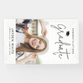 シンプルモダンScript Photo Graduation Party 横断幕 (横)