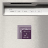 シンプルモダンScript Purple結婚の磁石 マグネット (インサイチュ (食洗機))