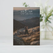 シンプルモダンScript Romantic素朴 Photo結婚's セーブザデート (スタンド正面)