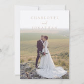 シンプルモダンScript Taupe Pink写真結婚s 招待状 (裏面)