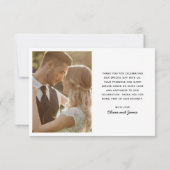 シンプルモダンScript Thank 結婚 You's Photo Card サンキューカード (裏面)