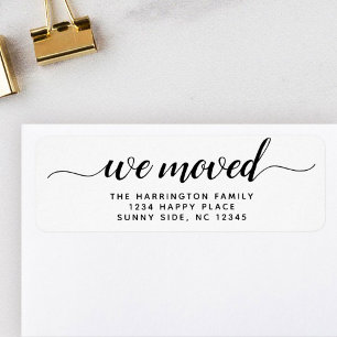 シンプルモダンScript We move New Address ラベル