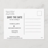 シンプルモダンScript Wedding日付の写真を保存 シーズンポストカード (裏面)