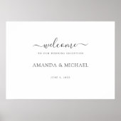 シンプルモダンScript Wedding Reception Welcome ポスター (正面)