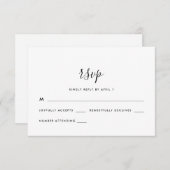 シンプルモダンScript Wedding Rsvp (正面/裏面)