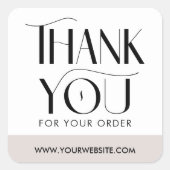 シンプルモダンSerifフォントBusiness Thank You スクエアシール (正面)