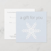 シンプルモダンSnowflake Holiday Gift Certificate (正面/裏面)