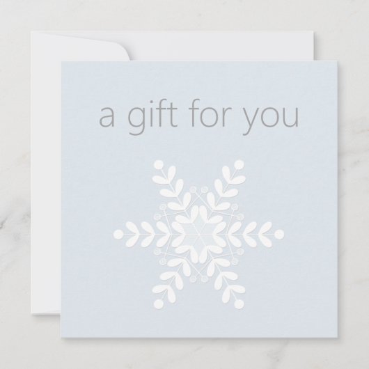 シンプルモダンSnowflake Holiday Gift Certificate (正面)
