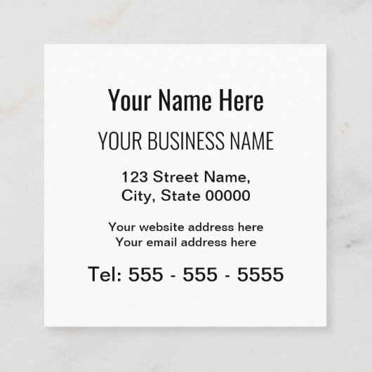 シンプルモダンSquareロゴの名刺を追加 スクエア名刺 (裏面)