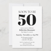 シンプルモダンSurprise 50th Birthday Party 招待状 (正面)