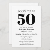 シンプルモダンSurprise 50th Birthday Party 招待状 (正面/裏面)