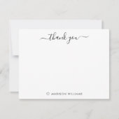 シンプルモダンThank Youエレガント Scriptタイポグラフィ ノートカード (正面)