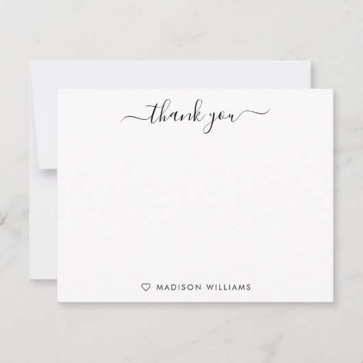 シンプルモダンThank Youエレガント Scriptタイポグラフィ ノートカード (正面)