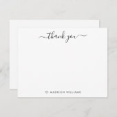 シンプルモダンThank Youエレガント Scriptタイポグラフィ ノートカード (正面/裏面)