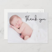 シンプルモダンThank Youベビー ポストカード (正面/裏面)