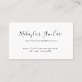 シンプルモダンThank You白フローラエレガント 名刺 (裏面)