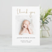 シンプルモダンThank You Boy Girlベビー写真誕生 案内状 (スタンド正面)