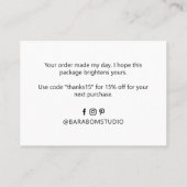 シンプルモダンThank You Business Cards 名刺 (裏面)