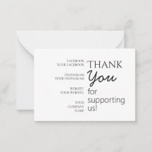 シンプルモダンThank You Flat Note Card