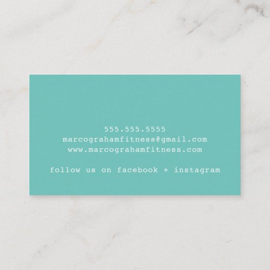 シンプルモダンTYPEプレーン男らしグレーミントグリーン 名刺 (裏面)