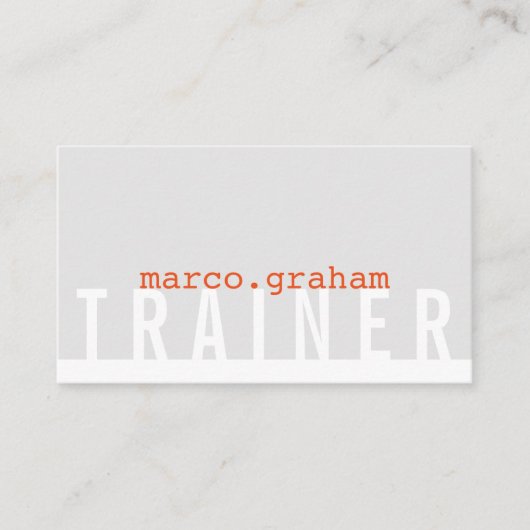 シンプルモダンTYPE灰色男らしオレンジ 名刺 (正面)