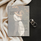 シンプルモダンVellum Overlay Photo 結婚 Budget 招待状