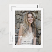 シンプルモダンVirtual Graduationフォト招待状 ポストカード (正面/裏面)