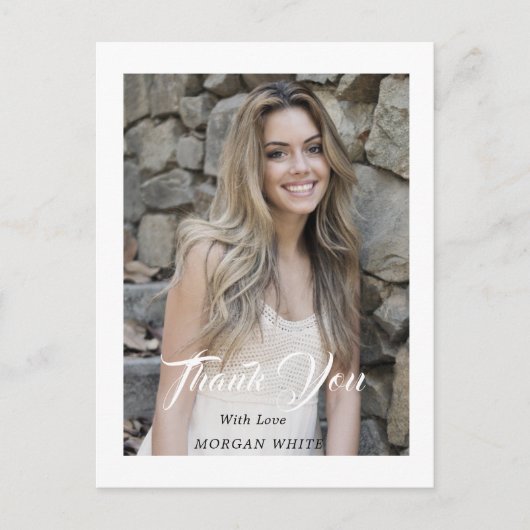 シンプルモダンVirtual Graduationフォト招待状 ポストカード (正面)