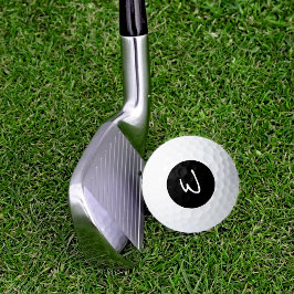 シンプルモダンW (編集可能イニシャル) モノグラムの ゴルフボール