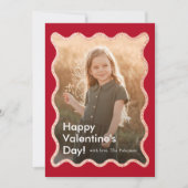 シンプルモダンWavy Photo Valentine's シーズンカード (正面)