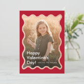 シンプルモダンWavy Photo Valentine's シーズンカード (スタンド正面)