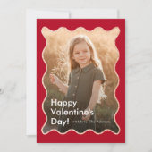 シンプルモダンWavy Photo Valentine's シーズンカード (正面)