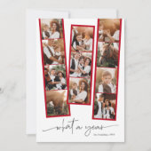 シンプルモダンWhat a Year Photo Collageクリスマス シーズンカード (正面)