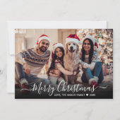 シンプルモダンWhite Script 2 Photo Chrimas シーズンカード (正面)