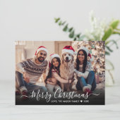 シンプルモダンWhite Script 2 Photo Chrimas シーズンカード (スタンド正面)