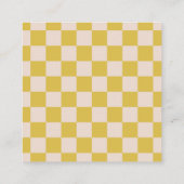 シンプルモダンYellow Checkerboardあなたのロゴカスタム スクエア名刺 (裏面)