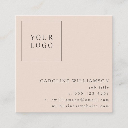 シンプルモダンYellow Checkerboardあなたのロゴカスタム スクエア名刺 (正面)