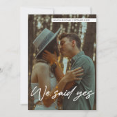 シンプルモダンYesの写真を結婚Script We Said 招待状 (正面)
