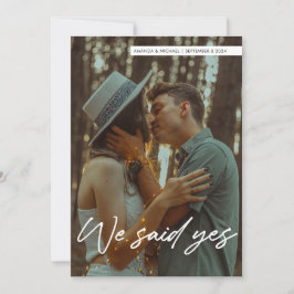 シンプルモダンYesの写真を結婚Script We Said 招待状