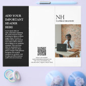 シンプルモノクロのパンフレットモダンカタログ チラシ (シングル)