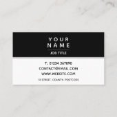 シンプルモノクロモダンブロック 名刺 (裏面)