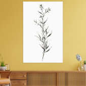 シンプルモノクロローズマリースケッチ キャンバスプリント (インサイチュ (リビング))