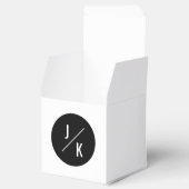 シンプルモノクロ円結婚式の引き出物箱 フェイバーボックス (オープン)