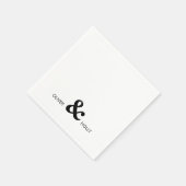 シンプルモノクロ名結婚ナプキン スタンダードカクテルナプキン (角)