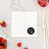 シンプルモノクロ結婚円ナプキン スタンダードカクテルナプキン (インサイチュ)